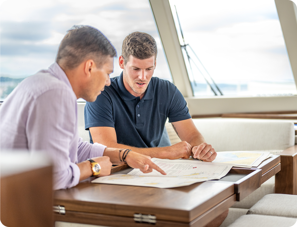 Planning a route on a yacht